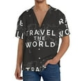 thumbnail image 3 of Gaeub Travel The World1 Men's Lapel Short Sleeve Shirt, Relaxed Fit Shirt, Soft and Breathable for Outdoors Party Travel - Medium, 3 of 7