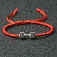 thumbnail image 2 of Red Handmade Women's Fashion Dumbbell Bracelet | 1pc Braided Gym Jewelry Accessory New Year Gift,Red Silvery, 2 of 15