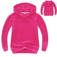 thumbnail image 2 of Sweater For Baby Girl Toddlers Kids Baby Boys Girls Hooded Solid Thick Coat Sweatshirt Pullover Toddler Girls Long Sleeve Knit Sweater Pinky 170, 2 of 4
