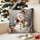 thumbnail image 5 of Christmas Pillow Cover Holiday Decoration Polyester Linen Sofa Couch Throw Pillow Case for Living Room Bedroom Seasonal Home Decor Gift, 5 of 6