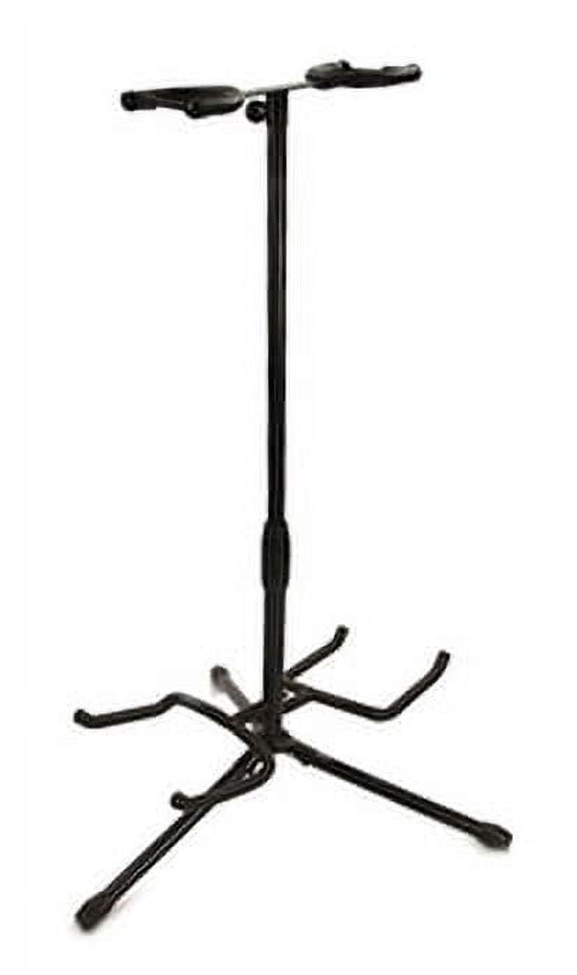 DUAL GUITAR DISPLAY STAND - TRADITIONAL DESIGN ADJUSTABLE HEIGHT FOAM PADDED New