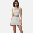 thumbnail image 2 of Women's Square Neck Cropped Tank Top with Wide Straps - Large, White, 2 of 5