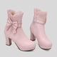 thumbnail image 4 of NECHOLOGY Botas Mujer Adulto Femenino Zapatos Botines mujer Botas con para mujer, botas con borlas de tacón grueso, estilo Academia, Edición coreana, Otoño/Invierno, 2023 (Pink, 6.5), 4 of 7