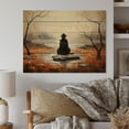 thumbnail image 2 of Designart "Orange Grey Meditation Zen Garden painting" Spiritual Print on Natural Pine Wood, 2 of 5