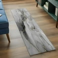 thumbnail image 4 of Grey Ombre Marble 2x6 Kitchen Runner Rug, Gray Marble Crack Abstract Modern Non-Skid Rubber Backing Large Rectangle Rugs - Living Room Bedroom Home Office, Indoor Floor Mat Carpets Washable Rug, 4 of 9