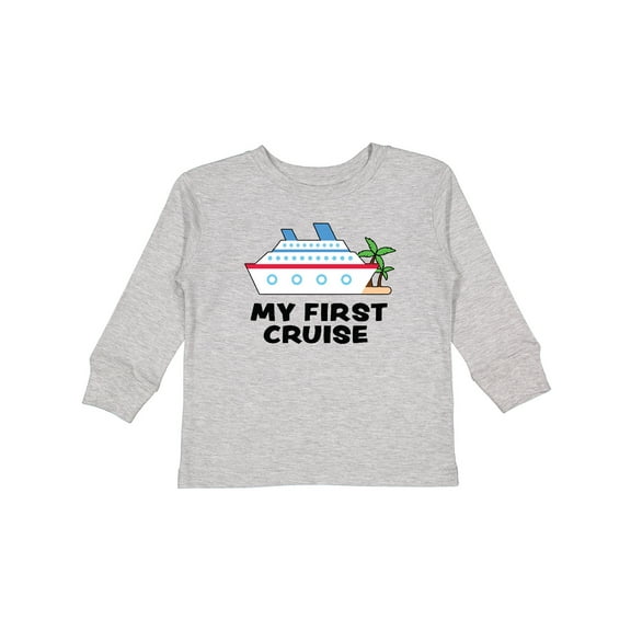 Inktastic My First Cruise with Cruise Ship and Palm Trees Boys or Girls Long Sleeve Toddler T-Shirt