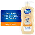 thumbnail image 1 of Dial Kids All in One Hair, Body Wash and Bubble Bath, Peach Scent, 709ml, Hypoallergenic, Tear Free, Pediatric Dermatologist Tested, Free from Silicones, Parabens, Phthalates, 1 bottle, 1 of 9
