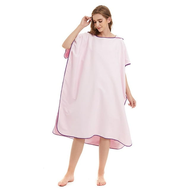 Serviette de Plage Unisexe Changeant Robe Poncho Bain Adulte à Capuche Rapide Sèche Peignoir