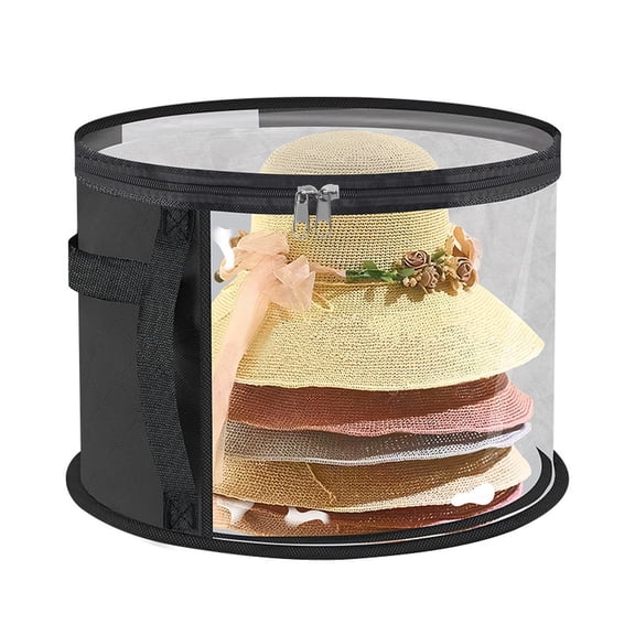 Oversized Clear Hat Storage Box for Women & Men – Dustproof Cowboy Hat Organizer with Handles, Wide Brim Sun Hat Case for Closet/Travel, Transparent Windows