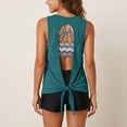 thumbnail image 4 of OOOUM Women 3 Piece Tankini Set Solid Open Tie Back Sleeveless Tank Top Print Criss Cross Back Bikini Board Shorts Quick Dry Modest Beach Bathing Suit Sky Blue XL, 4 of 6