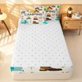 thumbnail image 4 of Erosebridal Cartoon Camping Theme Zipper Twin Comforter Sets with Fitted Sheet and 2 Pillowcases, Camper Arrow Bonfire Zipper Bedding Set, Reversible, 4 of 7