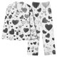 thumbnail image 1 of Puntoco Conjuntos de pijamas cómodos para mujer, conjunto de pijama informal holgado a la moda con pantalones largos estampados y manga larga con cuello vuelto, 1 of 4