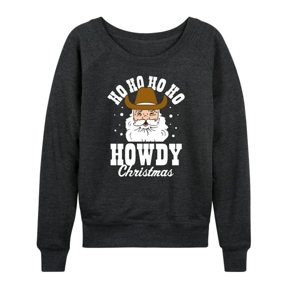 Instant Message - Howdy Christmas - Women's Lightweight French Terry Long Sleeve Shirt