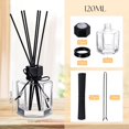 thumbnail image 2 of Huquary 12 Set 120ml 4.06 Ounce Reed Diffuser Bottle Empty Glass Diffuser Bottles Jars with Caps and Black Rattan Stick Set Fragrance Accessories for DIY Replacement Rattan Aromatherapy (Black), 2 of 7