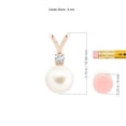 thumbnail image 3 of ANGARA Freshwater Cultured Pearl V-Bale Pendant in 14K Rose Gold for Women | June Birthstone, Birthday, Anniversary, Jewelry Gift for Women | Pearl Necklace, 3 of 8