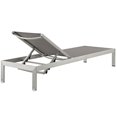 thumbnail image 4 of Modway Shore Chaise Longue de Patio Extérieure en Tissu et Aluminium, Argent/gris, 4 of 4