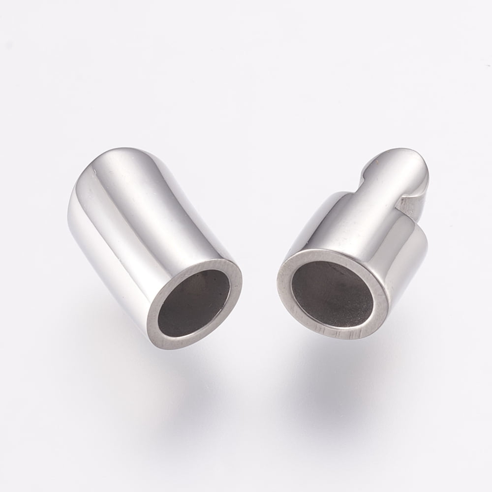 Tarnish Resistant 304 Stainless Steel Magnetic Clasps with Glue-in Ends Stainless Steel Color 22mm Hole: 6mm