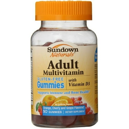 Sundown Naturals Multivitaminiques gélifiés avec la vitamine D3 50 Chaque (Pack de 4)