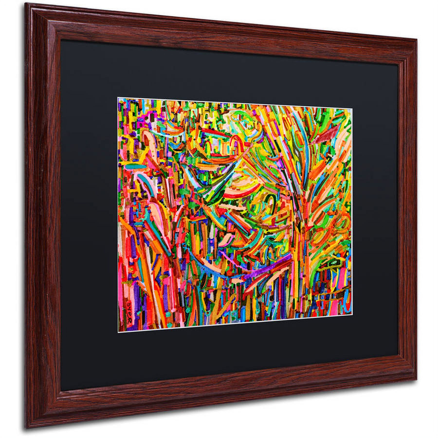 Trademark Fine Art "Evergreens" Canvas Art by Josh Byer, Black Matte, Wood Frame