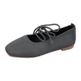 thumbnail image 5 of Rokment Knit Strappy Ballet Flat Dress Shoes for Women Spring Fall Casual Stretchy Square Toe Low Heels Slip on Mary Jane Loafers, 5 of 6