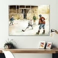 thumbnail image 2 of Designart Kids Playing Hockey On Ice Rink II Canvas Wall Art, 2 of 5