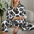 thumbnail image 4 of Goofa Hand Drawn Tomatoes Printed Women’s 2 Piece Pajama Set Super,Pajamas Women's Long Sleeve Sleepwear Soft Button Down Loungewear Pjs Lounge Set Nightwear-Large, 4 of 9