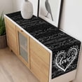 thumbnail image 4 of Valentine's Day Table Runner - 108 Inch Long, Kitchen Dining Table Runner Dresser Scarves, Love Branches Vintage Wood Grain Black Farmhouse Decor for Coffee Tables Wedding Party Banquet, 4 of 8