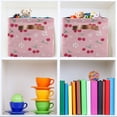 thumbnail image 6 of Yayeee Canvas Storage Basket with Handles for Shelves Fabric Bins Closet Organizer, Pink Cute Cherry Pattern, 6 of 8