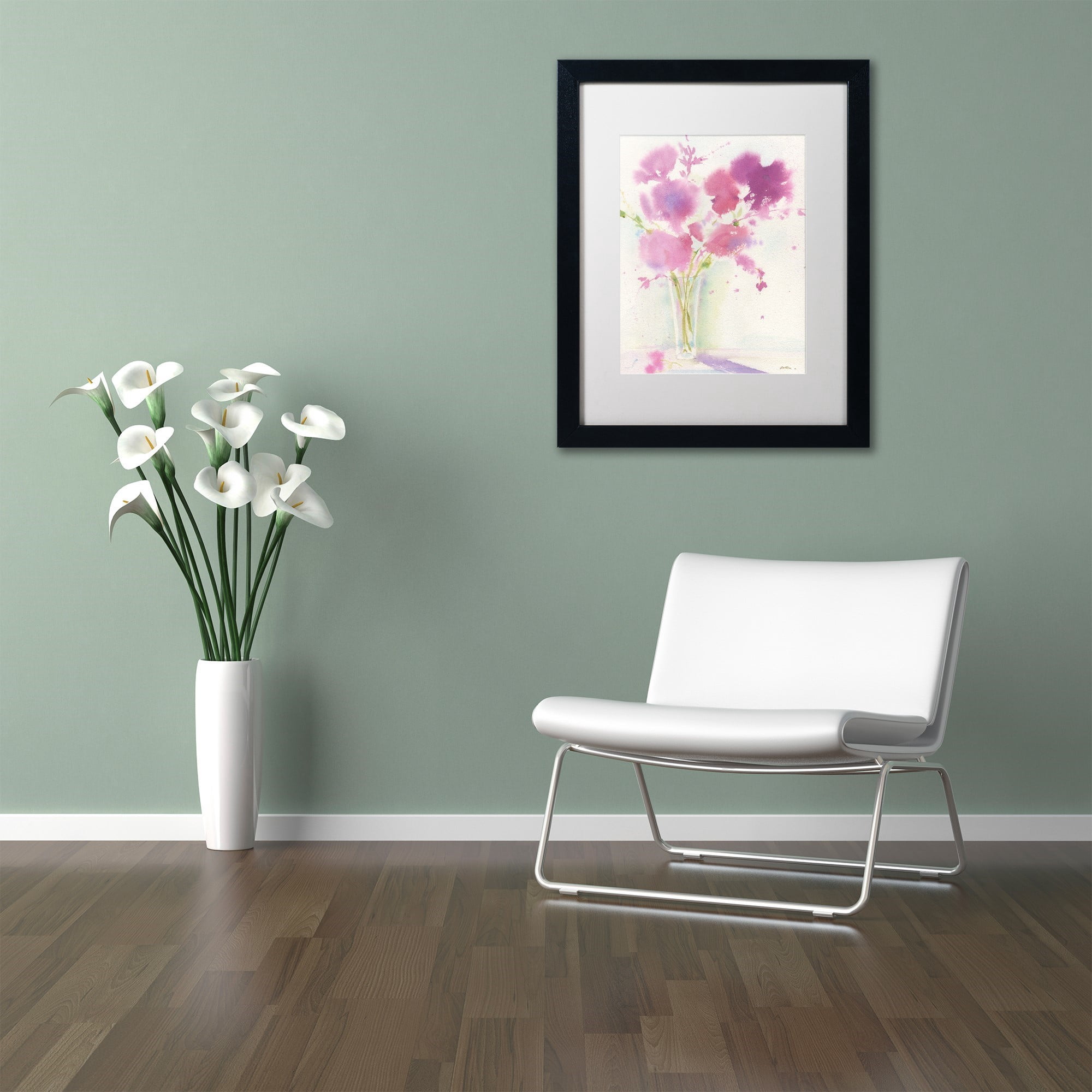 Trademark Fine Art 'Magenta Hues' Canvas Art by Sheila Golden, White Matte, Black Frame