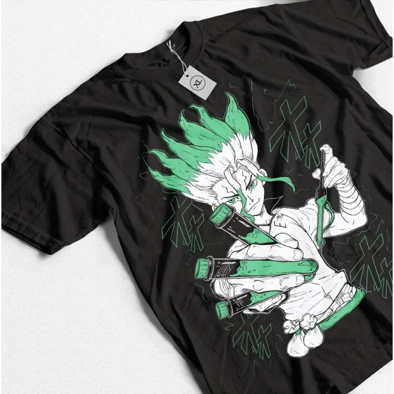 RARE Senku Dr. Stone Ishigami Anime Manga Shirt Short-Sleeve Unisex T-Shirt Soft Tee