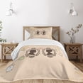 thumbnail image 3 of Ambesonne Pale Pink Quilted Bedspread Set 2 Pcs, Married Couple Retro, Twin Size, Pale Pink Dark Brown, 3 of 6