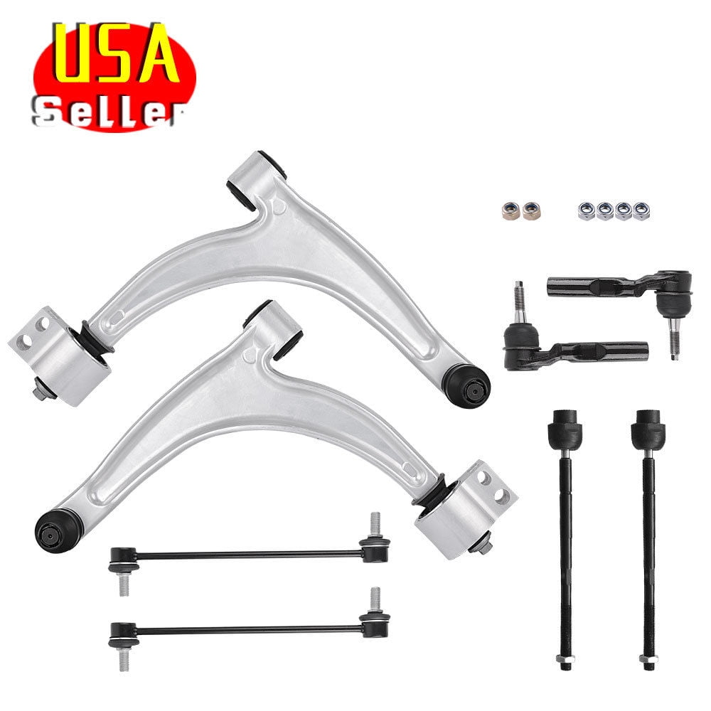 SCITOO 8pcs Suspension Kit 2 Inner 2 Outer Tie Rod Ends 2 Stabilizer Sway Bar End Link 1 Lower Right 1 Left Control Arm with Ball Joint fit CHEVROLET MALIBU PONTIAC G6 SATURN AURA 2004 2005 K620179 