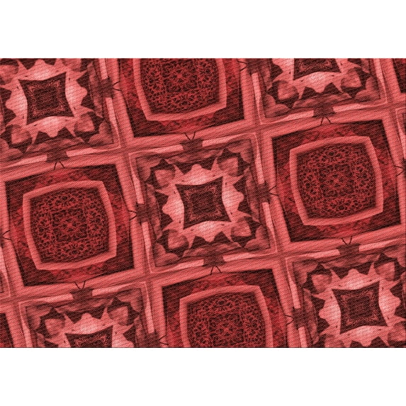 Ahgly Company Indoor Rectangle Patterned Cranberry Red Area Rugs, 4' x 6'