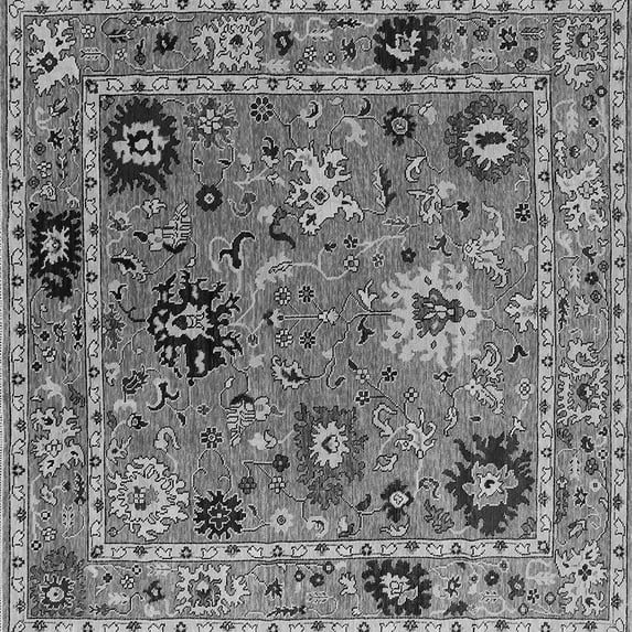 Ahgly Company Indoor Square Oriental Gray Industrial Area Rugs, 5' Square