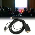 thumbnail image 1 of Câble Convertisseur Vidéo, 1920x1080 à 60Hz Puce IC Intégrée Plug and Play Résistant à l'Usure VGA vers Connecteur Câble avec Alimentation pour Projecteur, 1 of 7