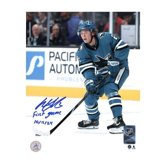 Will Smith Signed San Jose Sharks 1st NHL Game 8x10 Photo with First Game Note