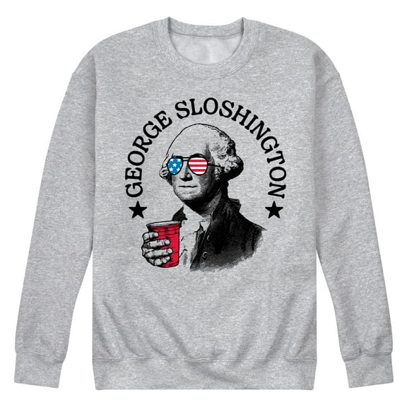 Instant Message - George Sloshington - Men's Crew Neck Fleece Pullover