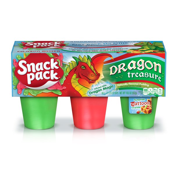 Snack Pack Dragon Treasure Pudding Cups, Made with Real Milk, 3.25 Oz