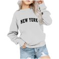 thumbnail image 2 of Spazoro Childs Girls Sweatshirts, Letter Print Crew Neck Fall Winter Long Sleeve Toddlers Kids Tops for Girls Boys White Size 2 T, 2 of 4