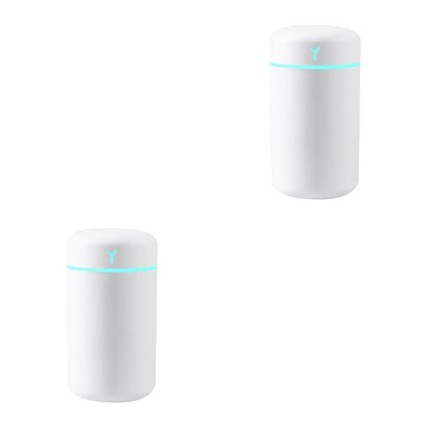 Wosthever Difusor de humidificador de aire para automóvil con luz nocturna Dormitorio Aerosol Atmósfera Viaje Mist Maker Home Office Decor Blanco 2Conjunto