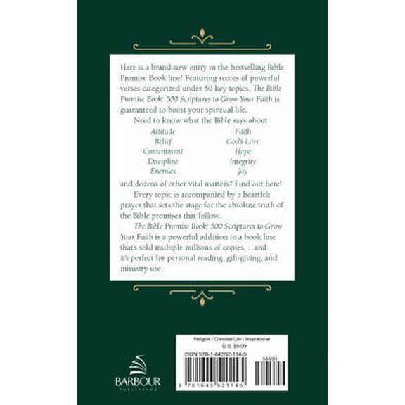 Pre-Owned Bible Promise Book: 500 Scriptures to Grow Your Faith (Paperback) 1643521144 9781643521145