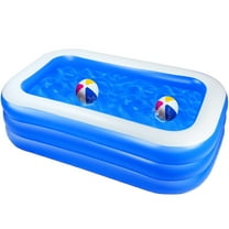MoonSun Inflatable Pools Kiddie Pool, 71" x 47" x 24" Rectangle Swimming Pool for Kids, Toddlers, Infant, 3 Layers