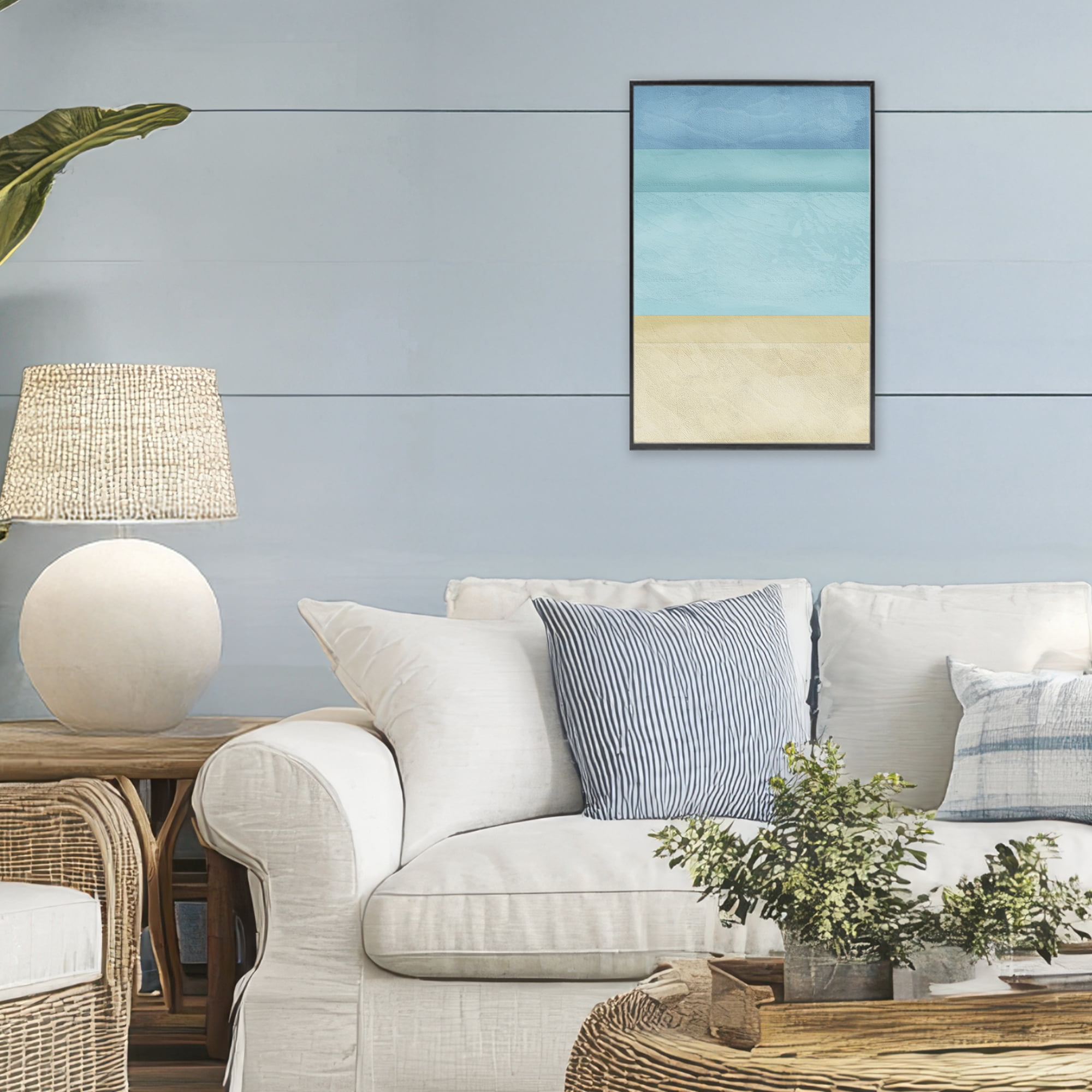 Stupell Industries Abstract Beach Coastal Color Block Black Framed Giclee Art, design by Martina Pavlova