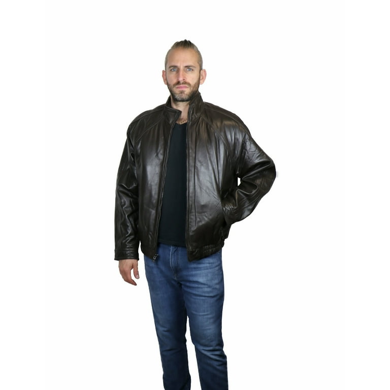 Leather bomber jacket shop with zip out lining