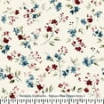 thumbnail image 3 of Ninth Isle Inspiration - Maroon Blue Flowers Series - 100% Rayon Fabric By The Yard (Series3, 1Roll(60Yards)), 3 of 3