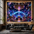 thumbnail image 6 of Moon Stars Vivid with Cosmic Raised Circular Platform, Mystical Fantasy for Space Lovers, Galaxy Room Decor, Graduation Gift, Tapestry Wall Hanging for Bedroom and Dorm, 6 of 7