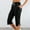Black, variant on Women's Capri Pants - Full Elastic Waist Pedal Pushers - Ladies Pull-On Cropped Pants - Side Pockets