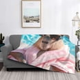 thumbnail image 2 of Yiaed Island Vacation Guinea Pig Print Blanket Throw Blanket Soft Cozy Flannel Blanket for Home Bed Sofa Couch Chair-50"x40", 2 of 6