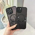 thumbnail image 3 of Compatible with iPhone 15 Pro Max Phone Case,Black Flowers Pattern Design[Compatible with MagSafe],for Women Girls,Soft TPU Edge PC Back Protective Shockproof Phone Case, 3 of 8