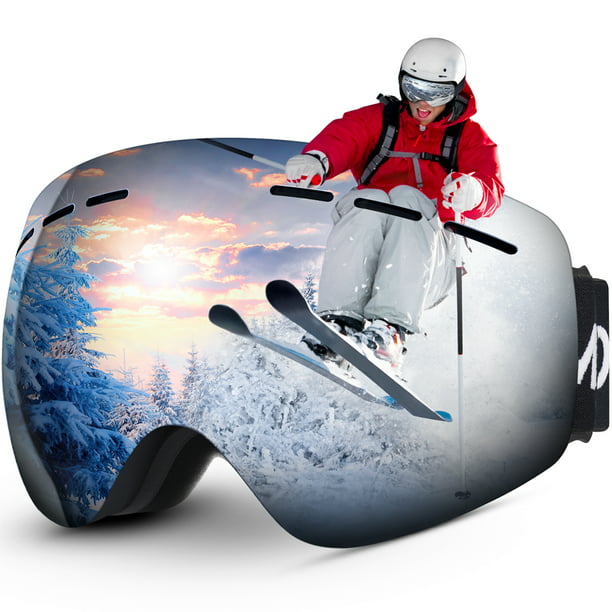 Ski Goggles, 100% UV Snowboard Goggles Detachable for Men Women - Walmart.com